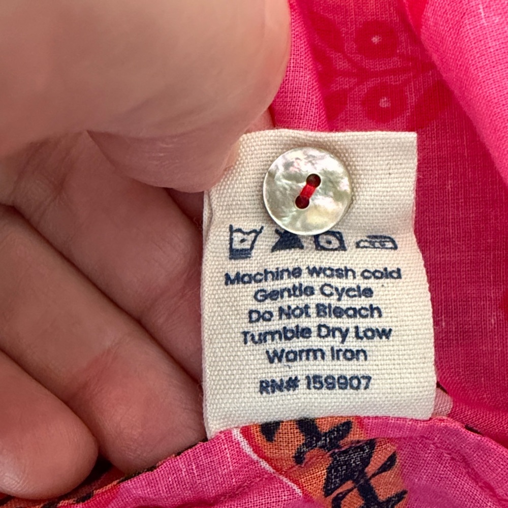 PRINTFRESH On a Whim Cotton Blouse in Neon Rose Siberian Stripes Size XS - Picture 14 of 14